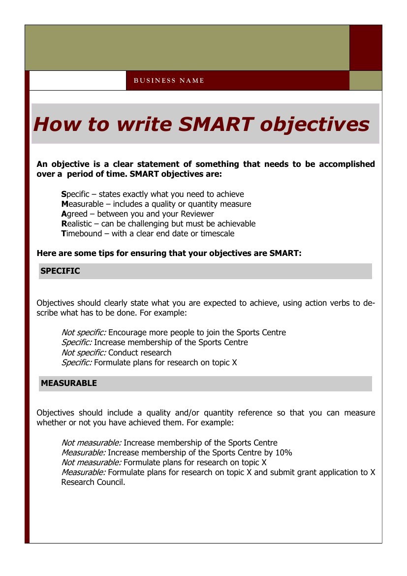 smart research objectives examples