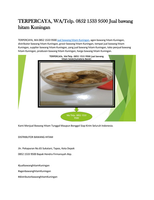 TERPERCAYA, WA 0852 1533 9500 Jual bawang hitam Kuningan