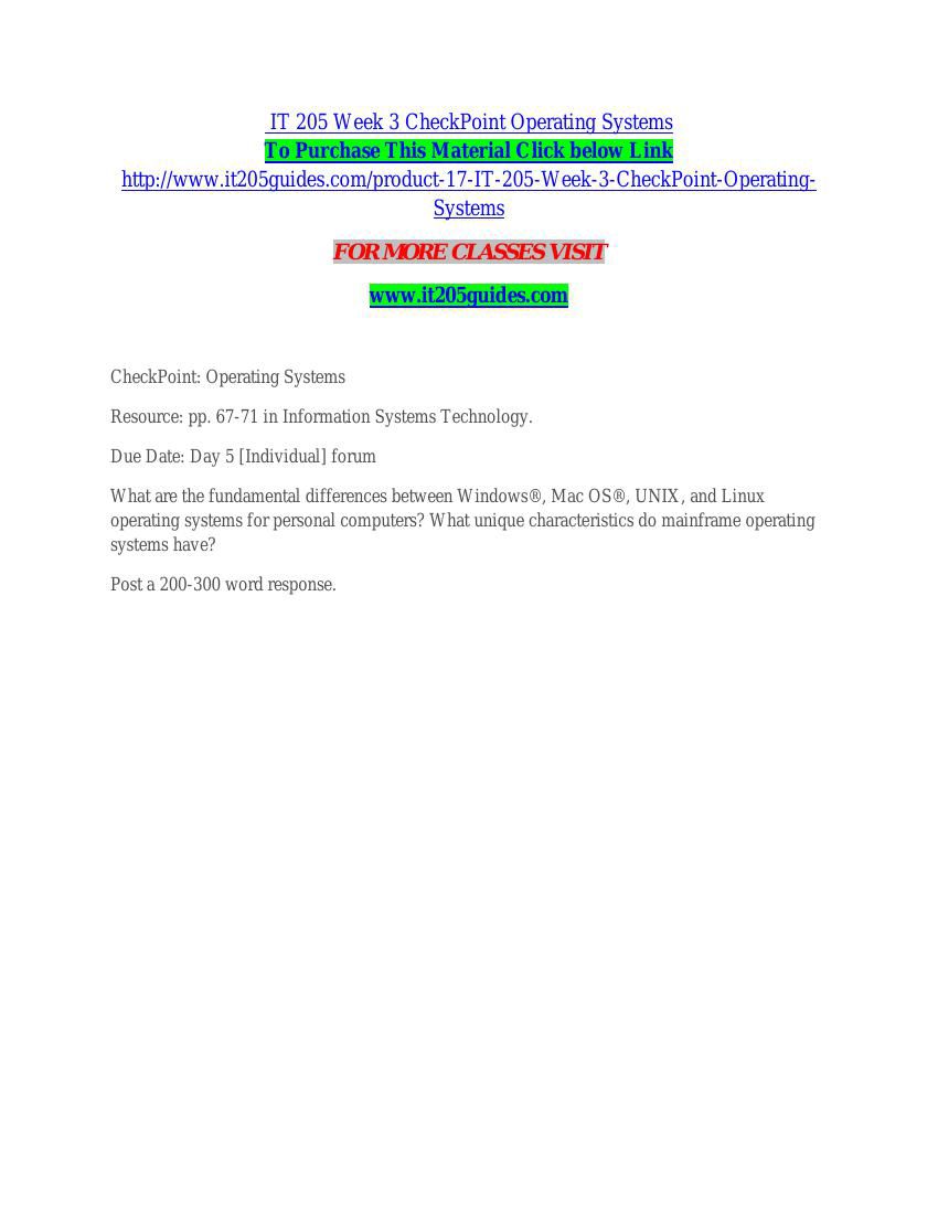 IT 205 Week 3 CheckPoint Operating Systems by FD96E66EFB5 - Flipsnack