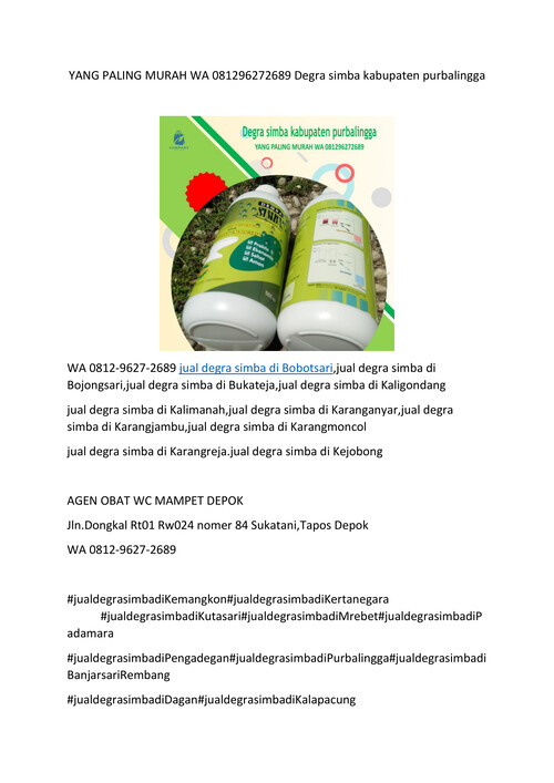 YANG PALING MURAH WA 081296272689 Degra simba kabupaten purb