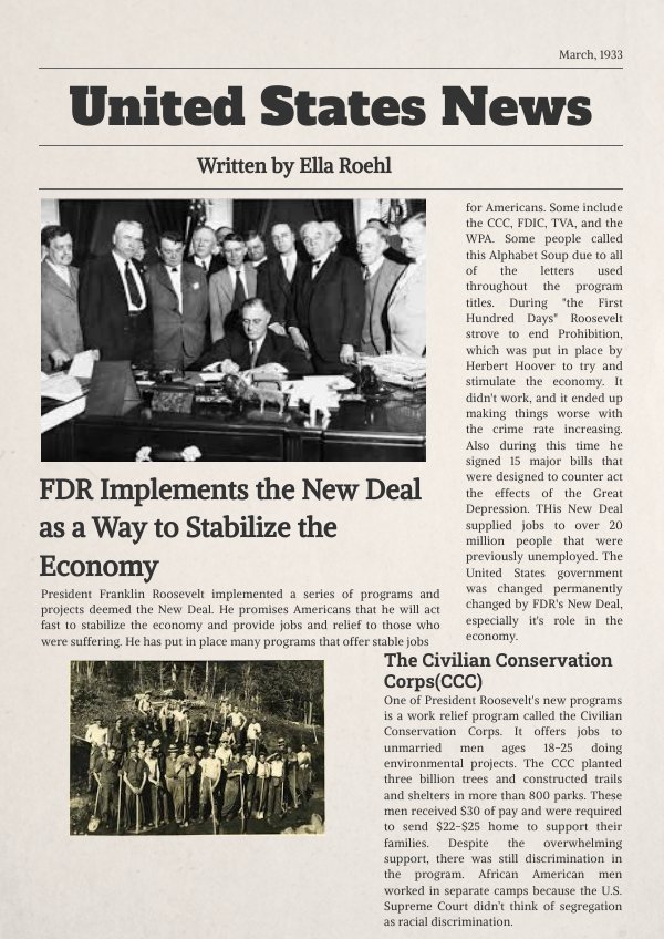 RAFT Great Depression Newspaper by ELLA ROEHL - Flipsnack
