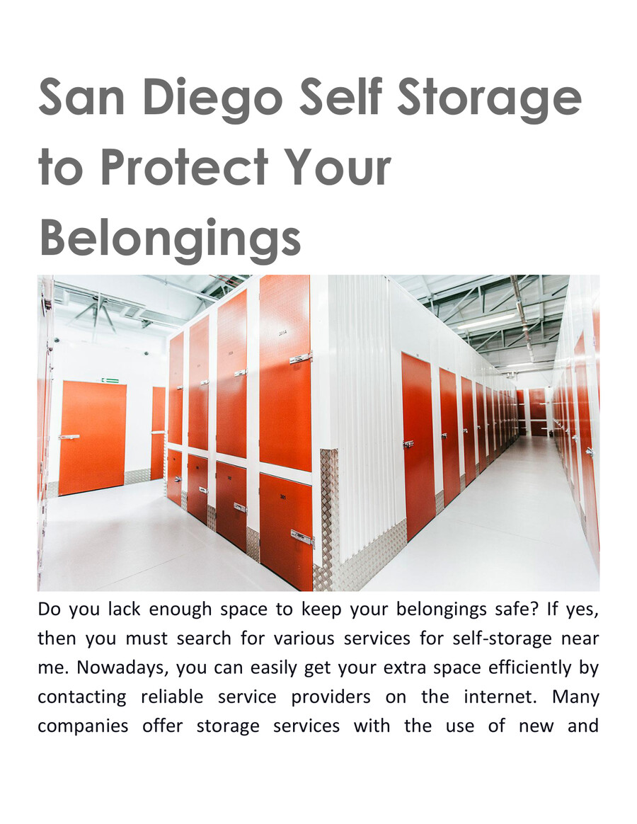 San Diego Self Storage to Protect Your Belongings by SecureSelfStorage
