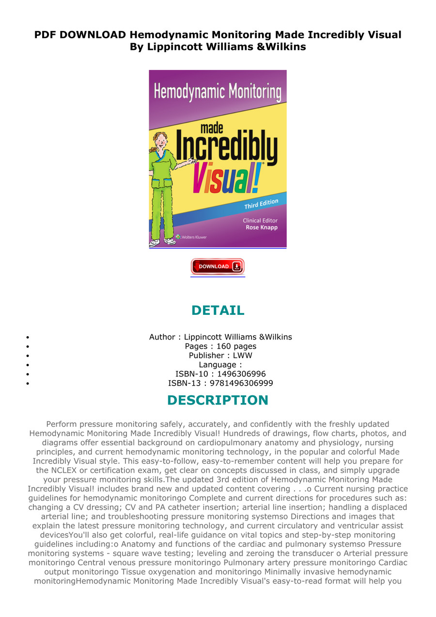 Pdf Download Hemodynamic Monitoring Made Incredibly Visual B By Sulmivutro Flipsnack