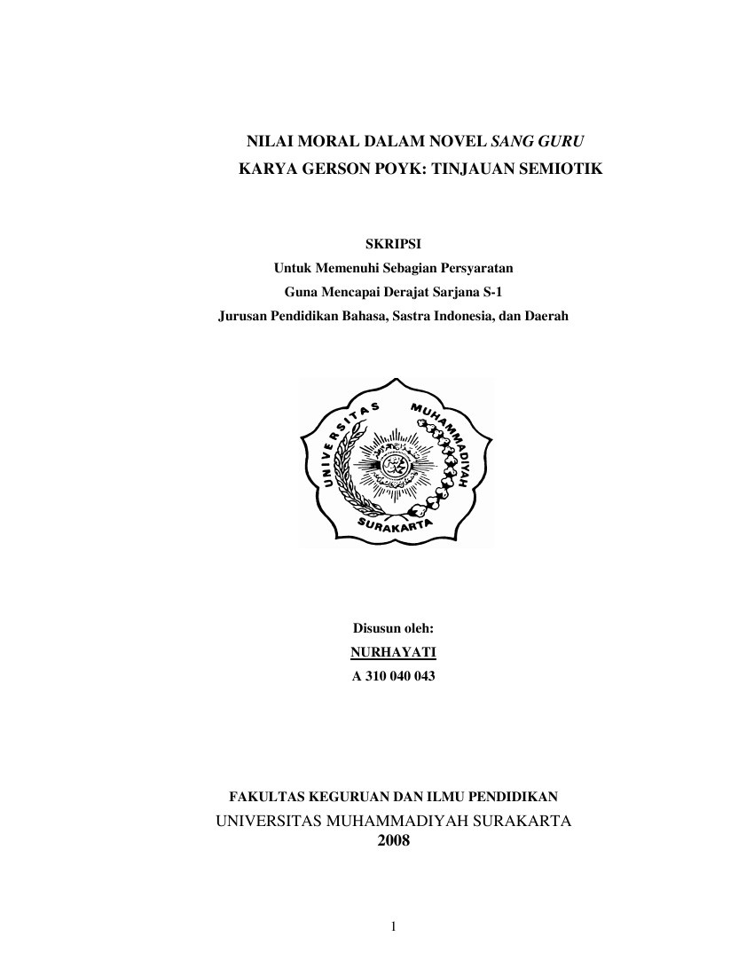 Nilai Moral Dalam Novel Sang Guru Karya Gerson Poyk By Ade Saskia Darmawan Flipsnack