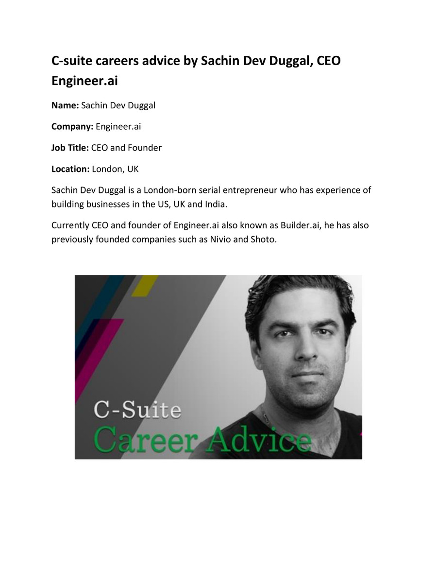 Engineer Ai Ceo Career Advice By Engineer Ai Flipsnack