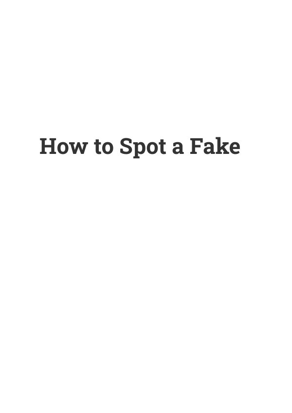 How to Spot a Fake by Angie Flipsnack