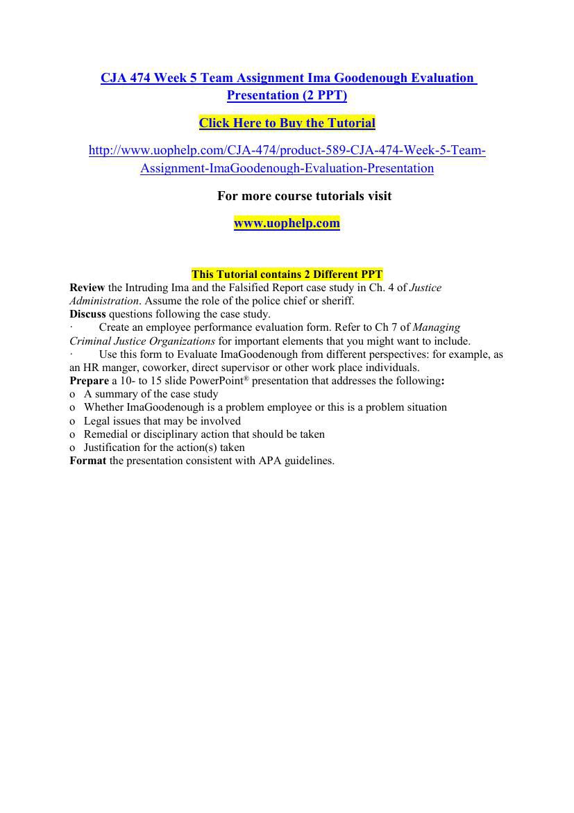 Ima goodenough evaluation presentation picture