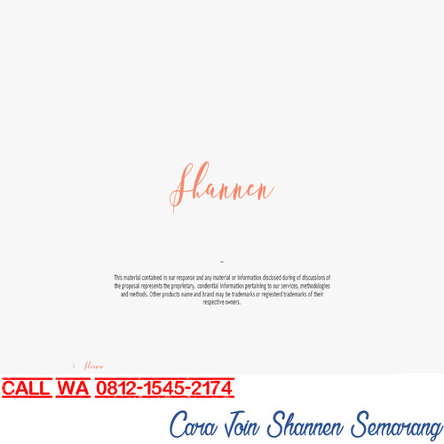 CALL/WA 0812-1545-2174, Cara Join Shannen Semarang