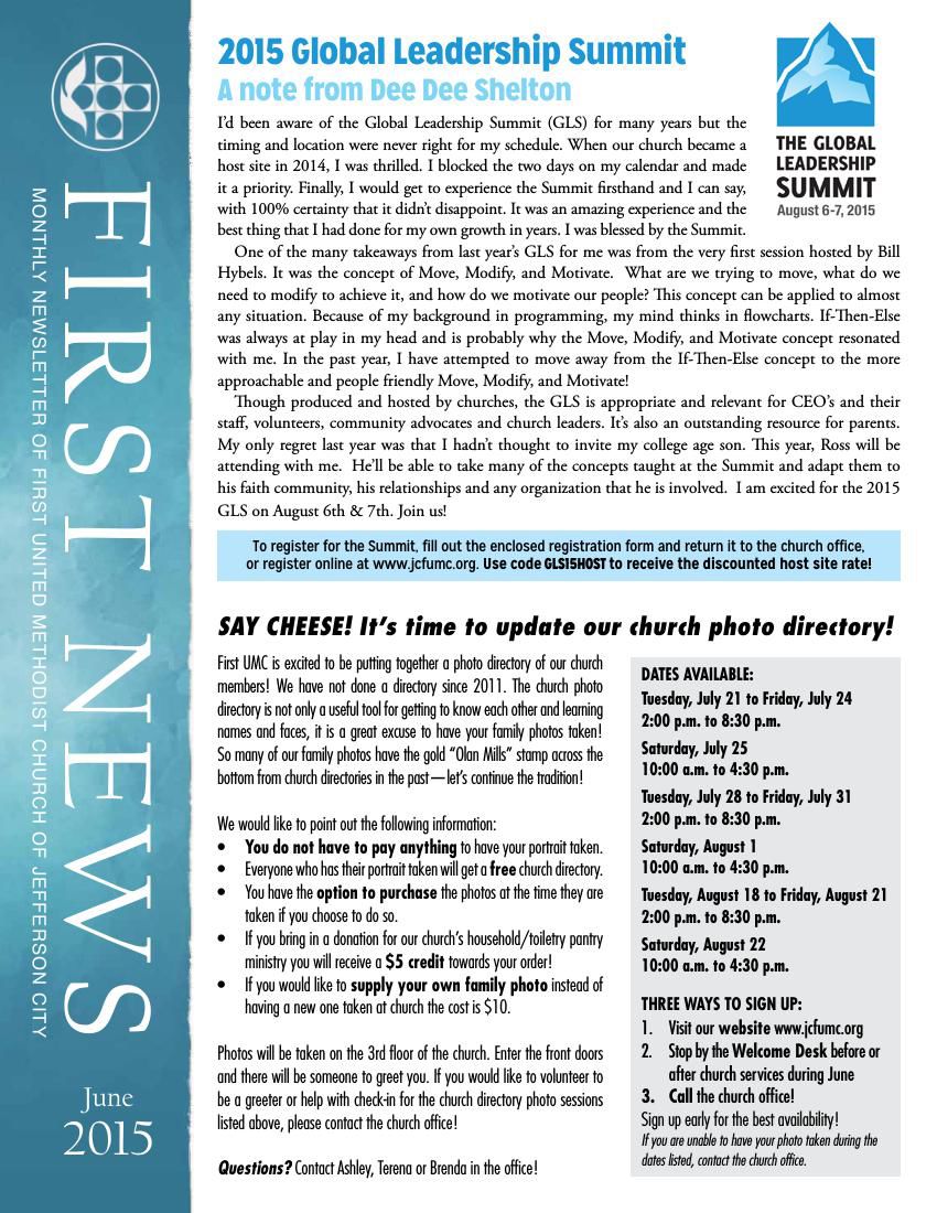 June Newsletter form First United Methodist Church by Ashley Freeman ...