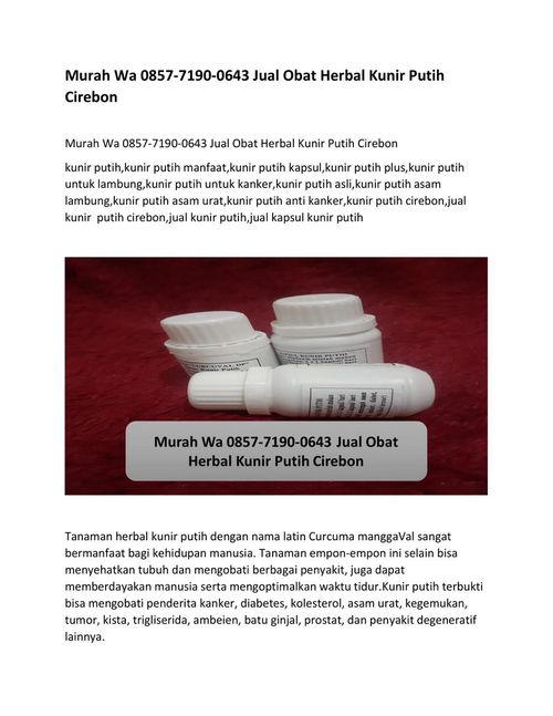 Murah Wa 0857-7190-0643 Jual Obat Herbal Kunir Putih Cirebon
