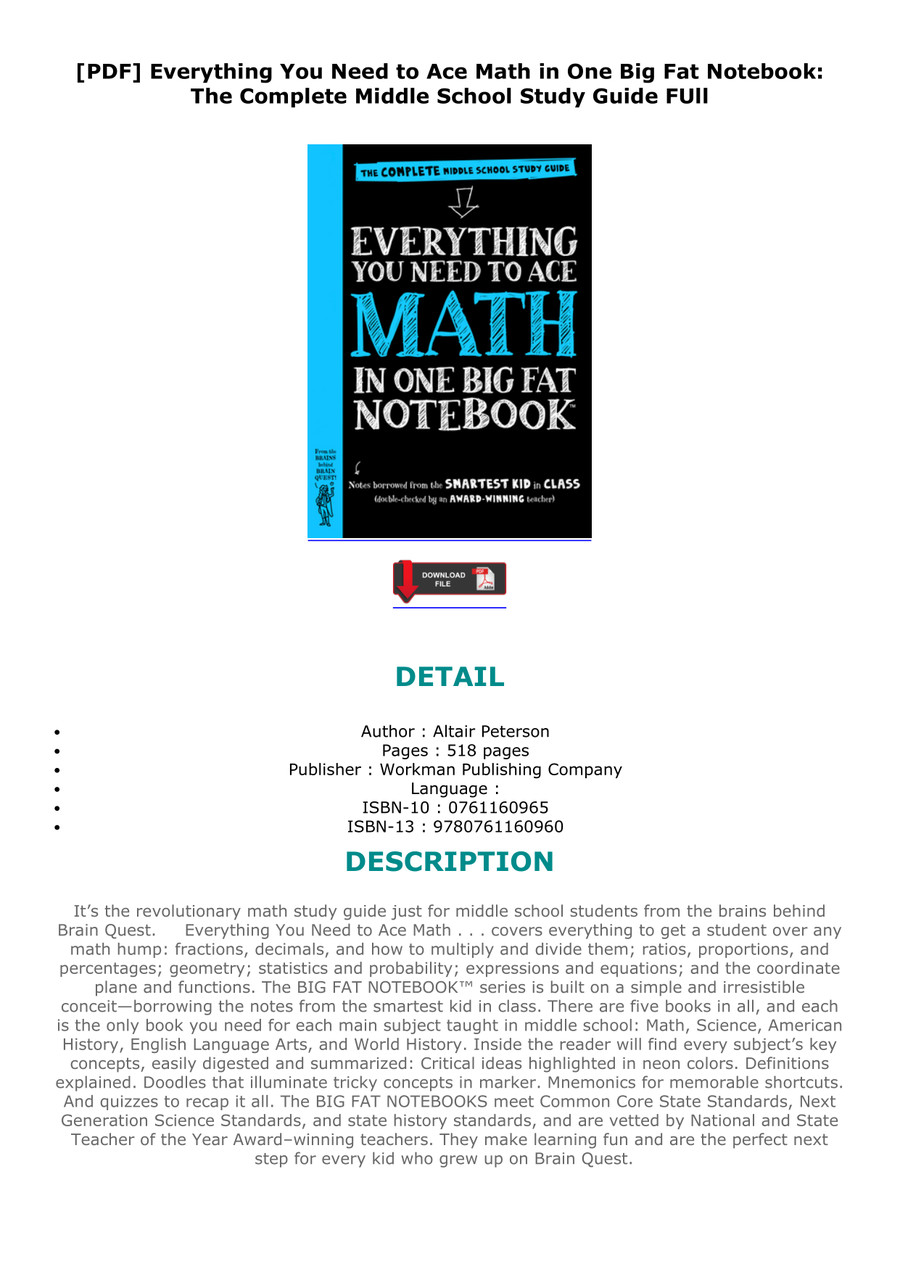 [PDF] Everything You Need to Ace Math in One Big Fat Noteboo by ...