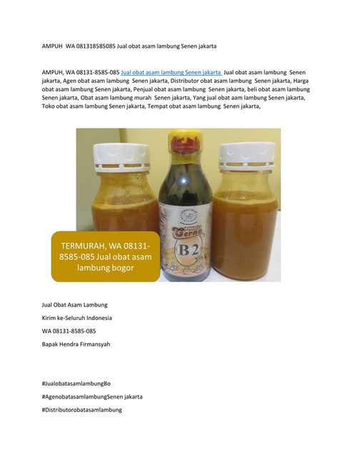 AMPUH  WA 081318585085 Jual obat asam lambung Senen jakarta