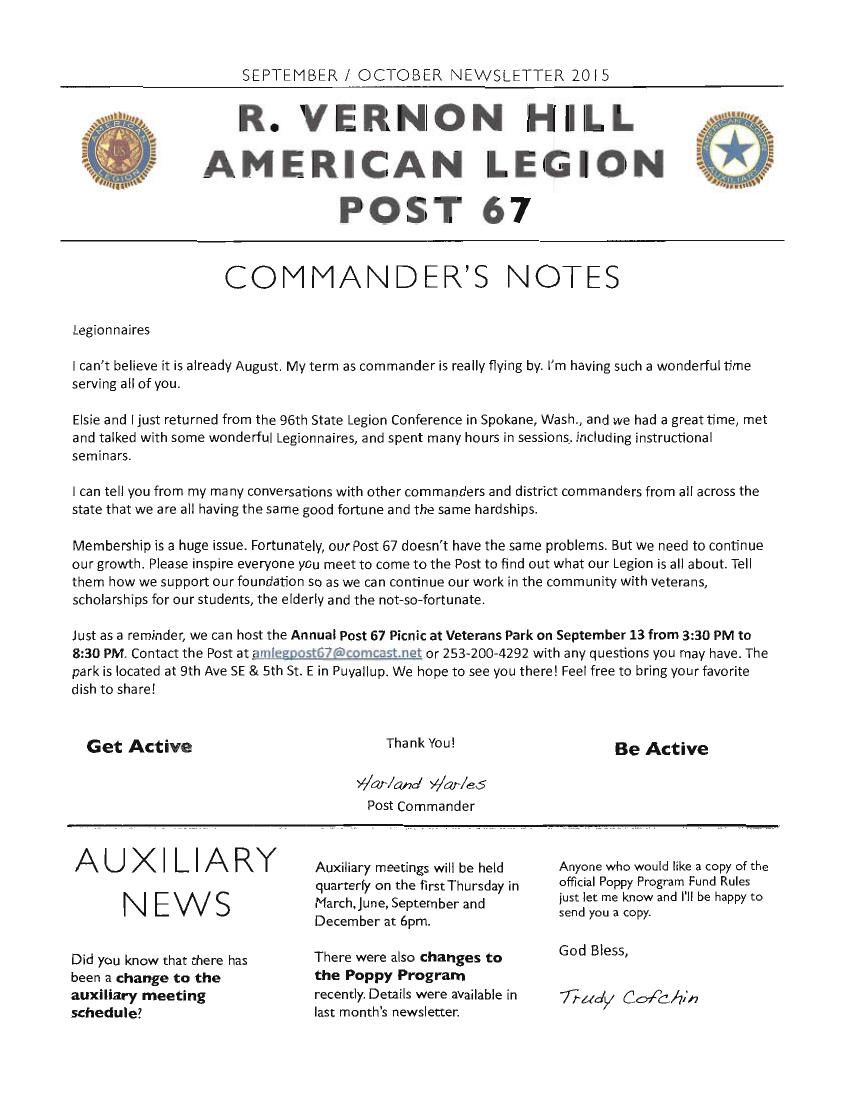 American Legion Newsletter (SeptOct 2015) by Robin Farris Flipsnack