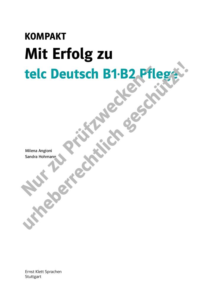 KOMPAKT Mit Erfolg zu telc Deutsch B1B2 Pflege by Raabe Kiadó Flipsnack