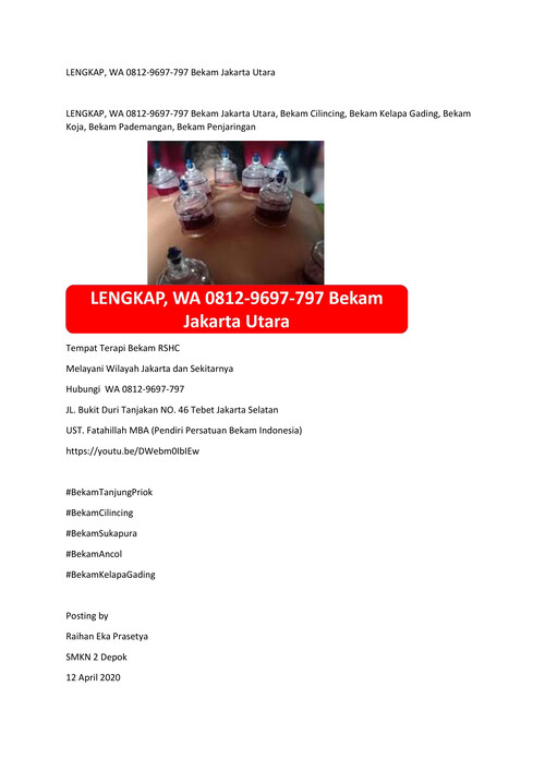 LENGKAP, WA 0812-9697-797 Bekam Jakarta Utara