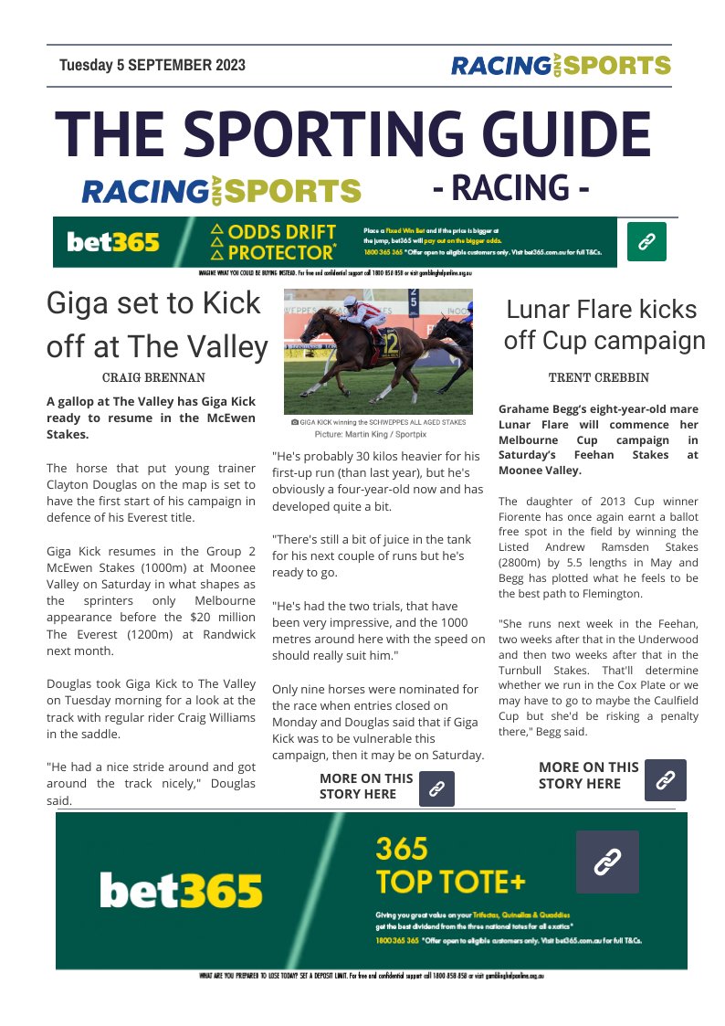 The Sporting Guide - Racing & Sports - 5 September 2023 by Racing and ...