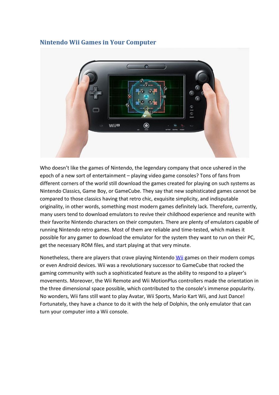 Nintendo games on PC by justhavefunwithwii - Flipsnack
