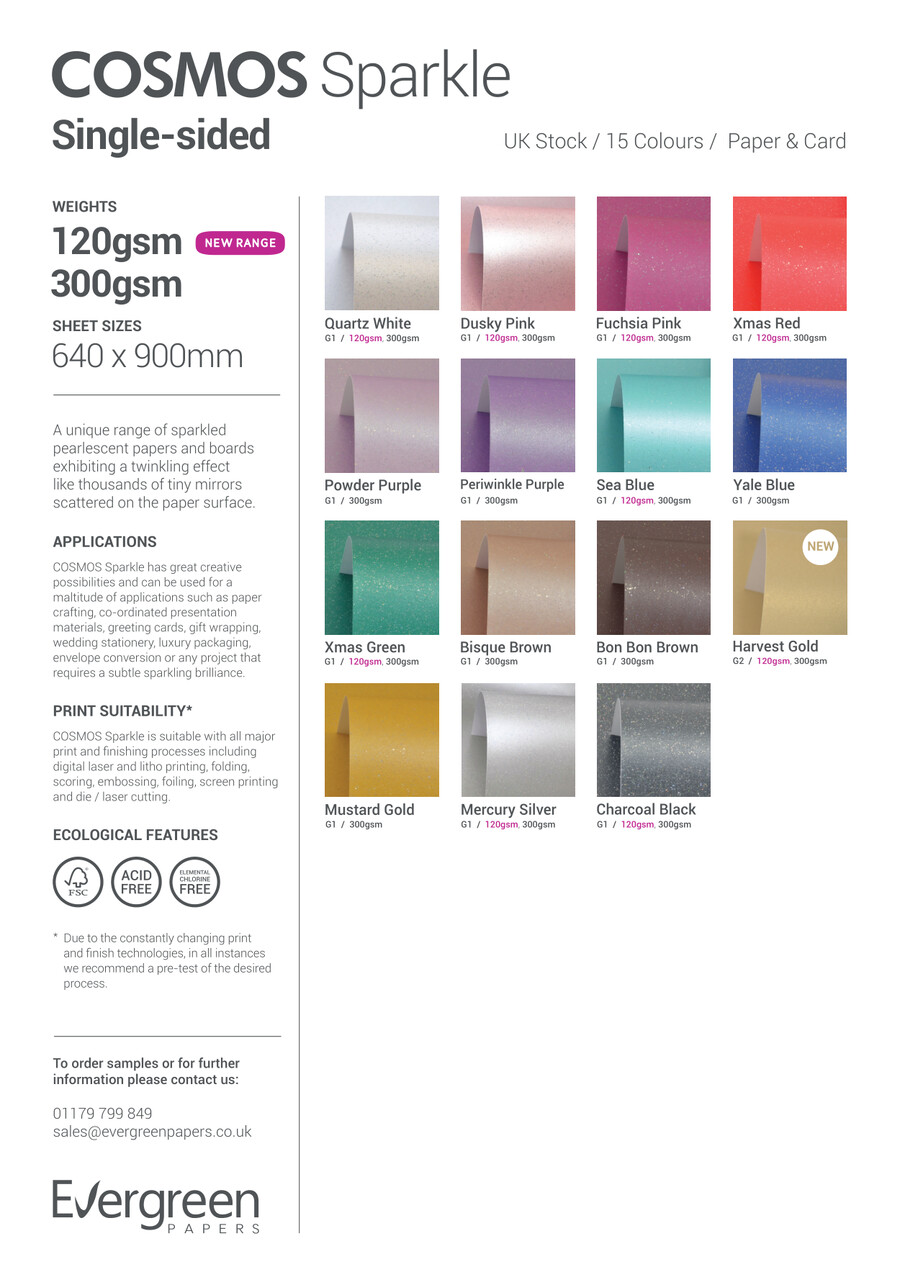 COSMOS Sparkle UK Colour Chart by evergreenpapers Flipsnack