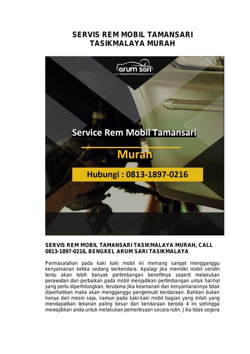 SERVIS REM MOBIL TAMANSARI TASIKMALAYA MURAH