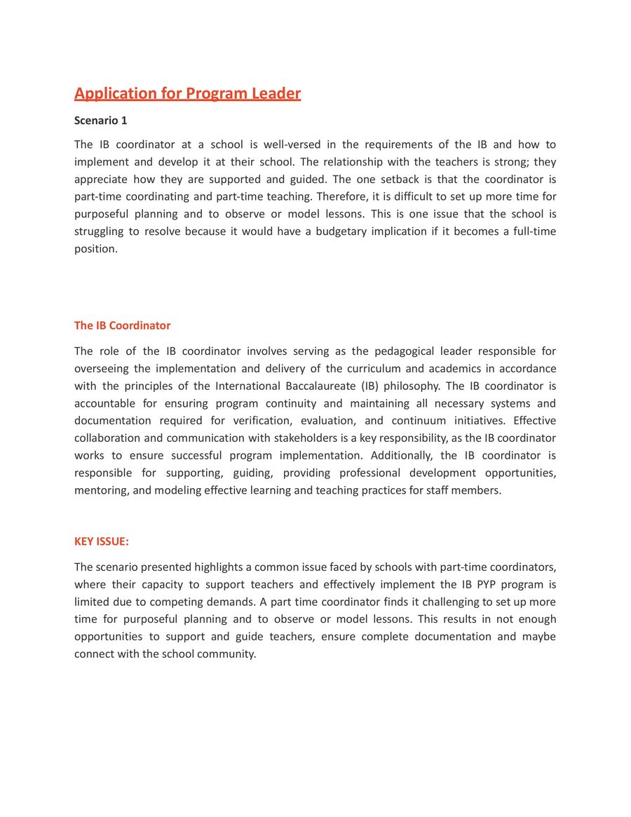 Application for Program Leader by sonia singh - Flipsnack