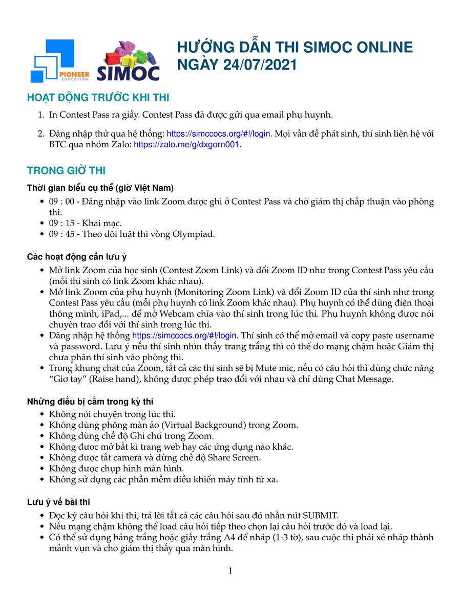 HƯỚNG DẪN THI SIMOC ONLINE NGÀY 24072021 by Bi Bo Le - Flipsnack