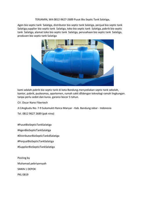TERJAMIN, WA 0812-9627-2689 Pusat Bio Septic Tank Salatiga, 