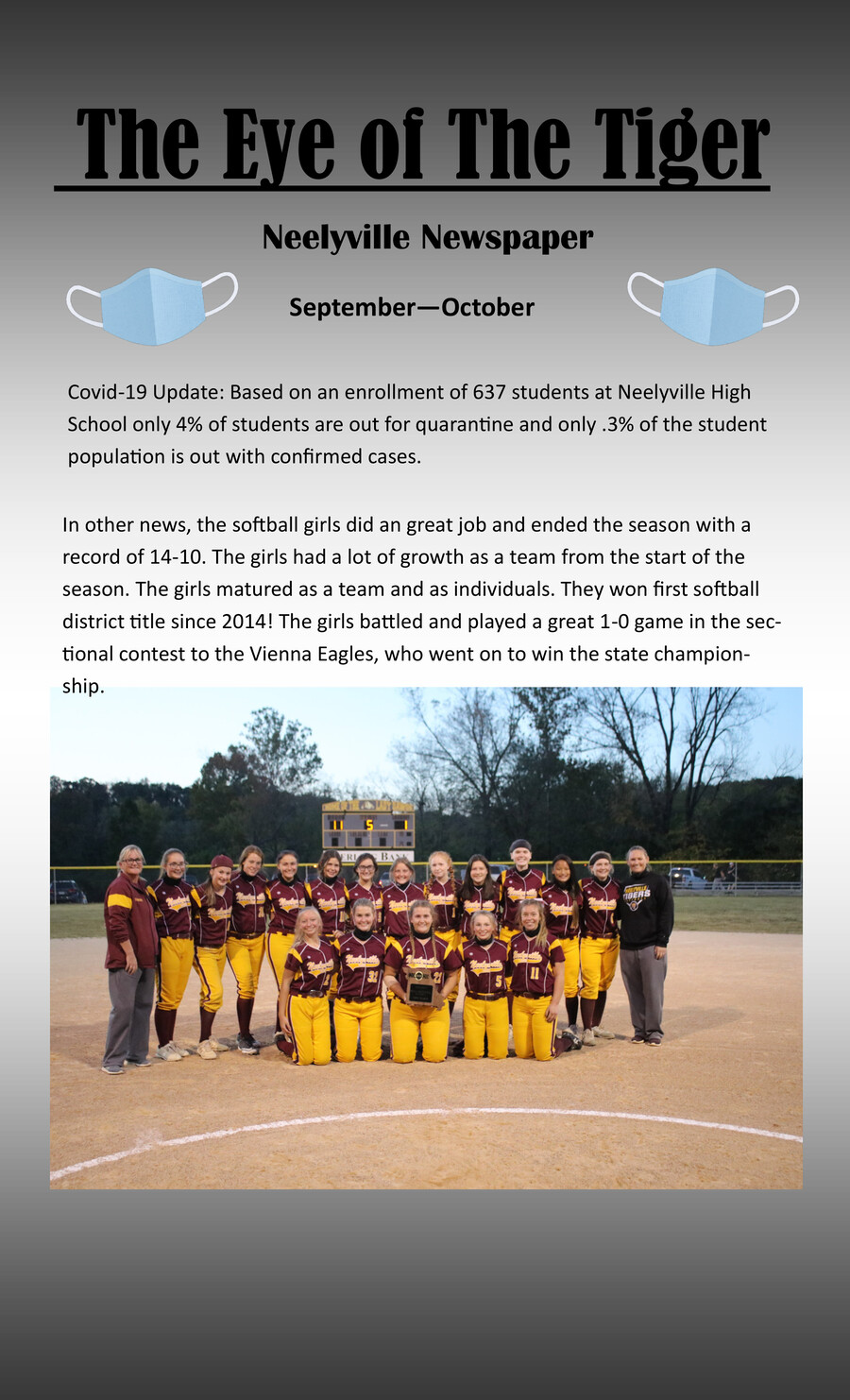 Neelyville High School September/October Newspaper 2020 by Emily Eaker