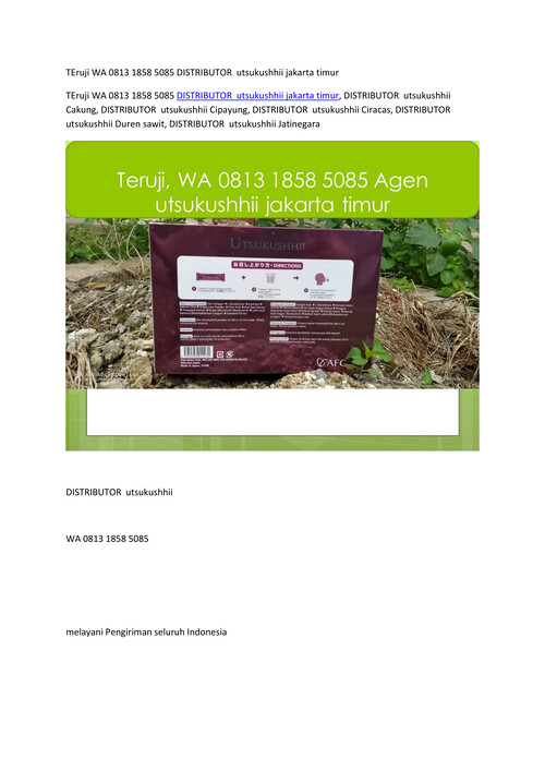 TEruji WA 0813 1858 5085 DISTRIBUTOR  utsukushhii jakarta timur