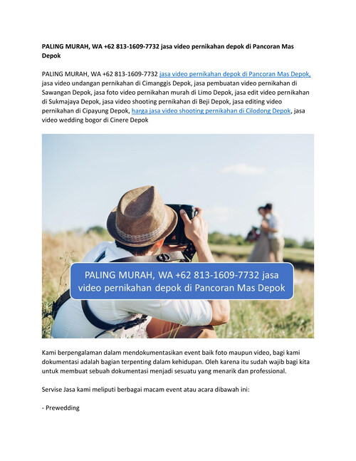 WA +62 813-1609-7732 jasa video pernikahan Depok