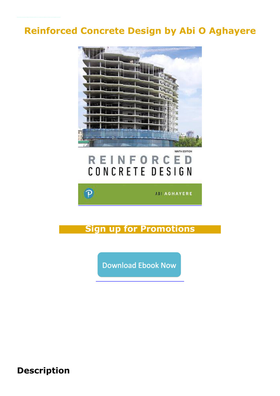Reinforced Concrete Design By Abi O Aghayere By Elliot Isaak Flipsnack