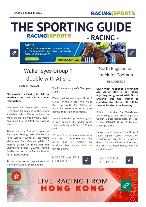 The Sporting Guide - Racing & Sports - 4 March 2025 by Racing and Sports