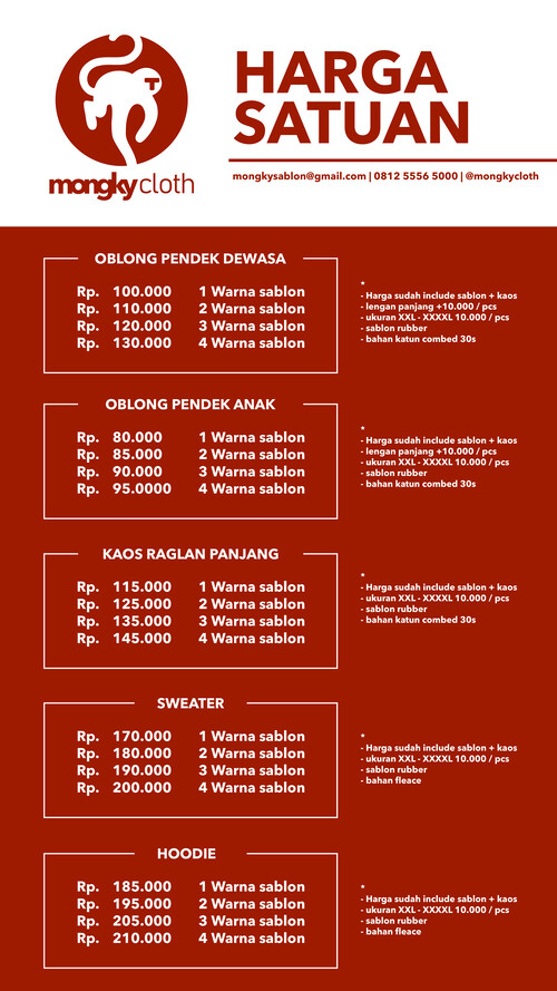 DAFTAR HARGA