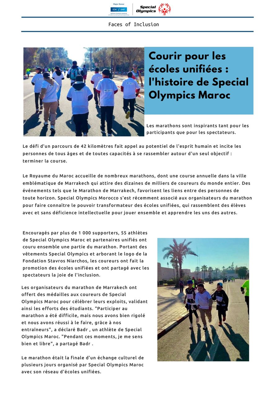 Special Olympics Morocco Faces of Inclusion French Version by Special