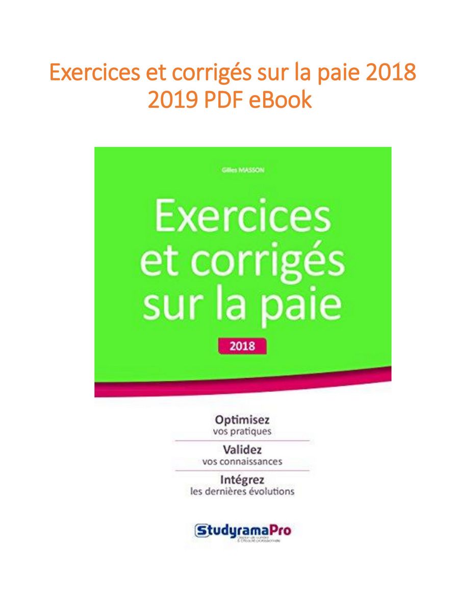 Exercices Et Corrigés Sur La Paie 2022