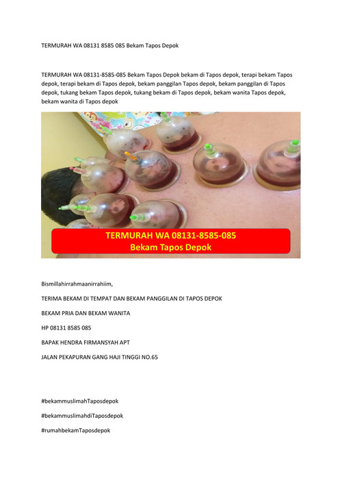 TERMURAH WA 08131 8585 085 Bekam Tapos Depok