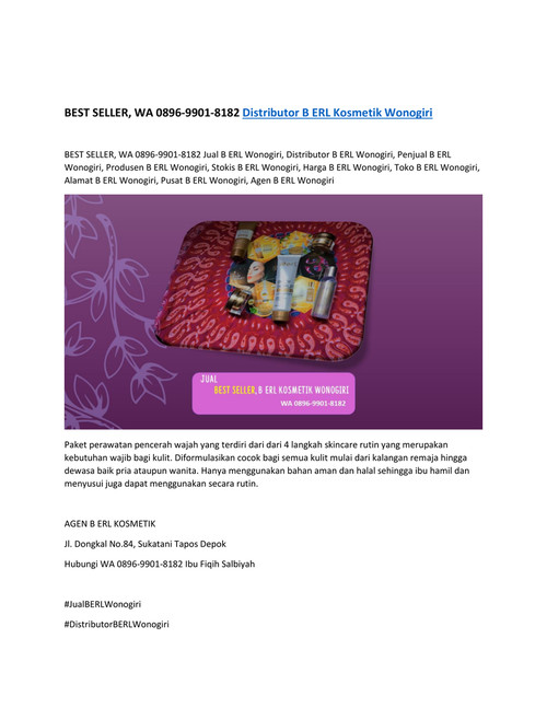 WA 0896-9901-8182 Distributor B ERL Kosmetik Wonogiri