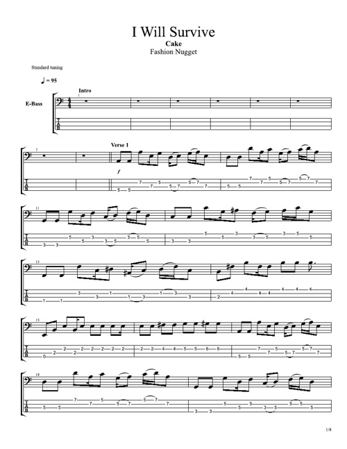 Cake I Will Survive bass line by aggiedoo75 Flipsnack