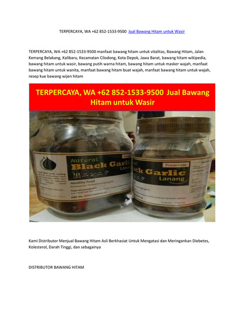 TERPERCAYA, WA +62 852-1533-9500  Jual Bawang Hitam untuk Wa