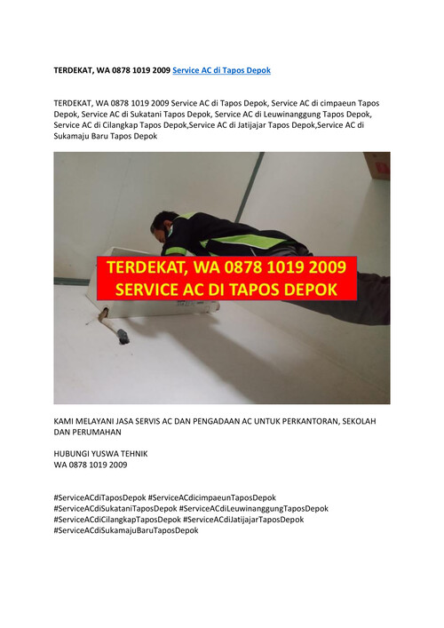  TERDEKAT, WA 0878 1019 2009 Service AC di Tapos Depok 