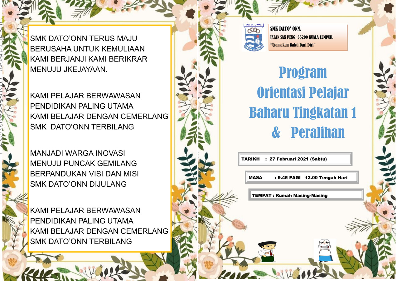 Buku Program Orientasi Tingkatan 1 2021 By Norhizah Mokhrar Flipsnack