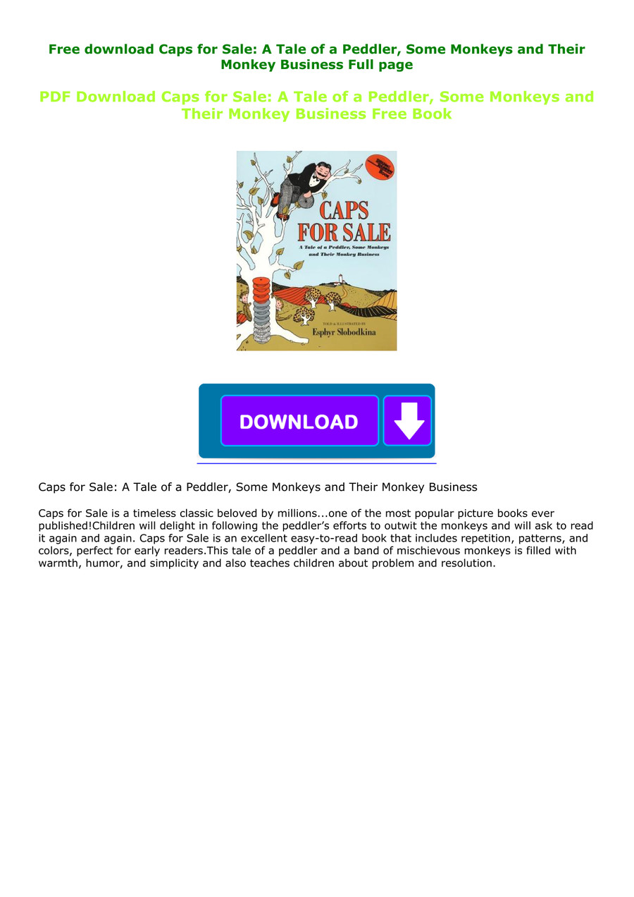 caps for sale a tale of a peddler