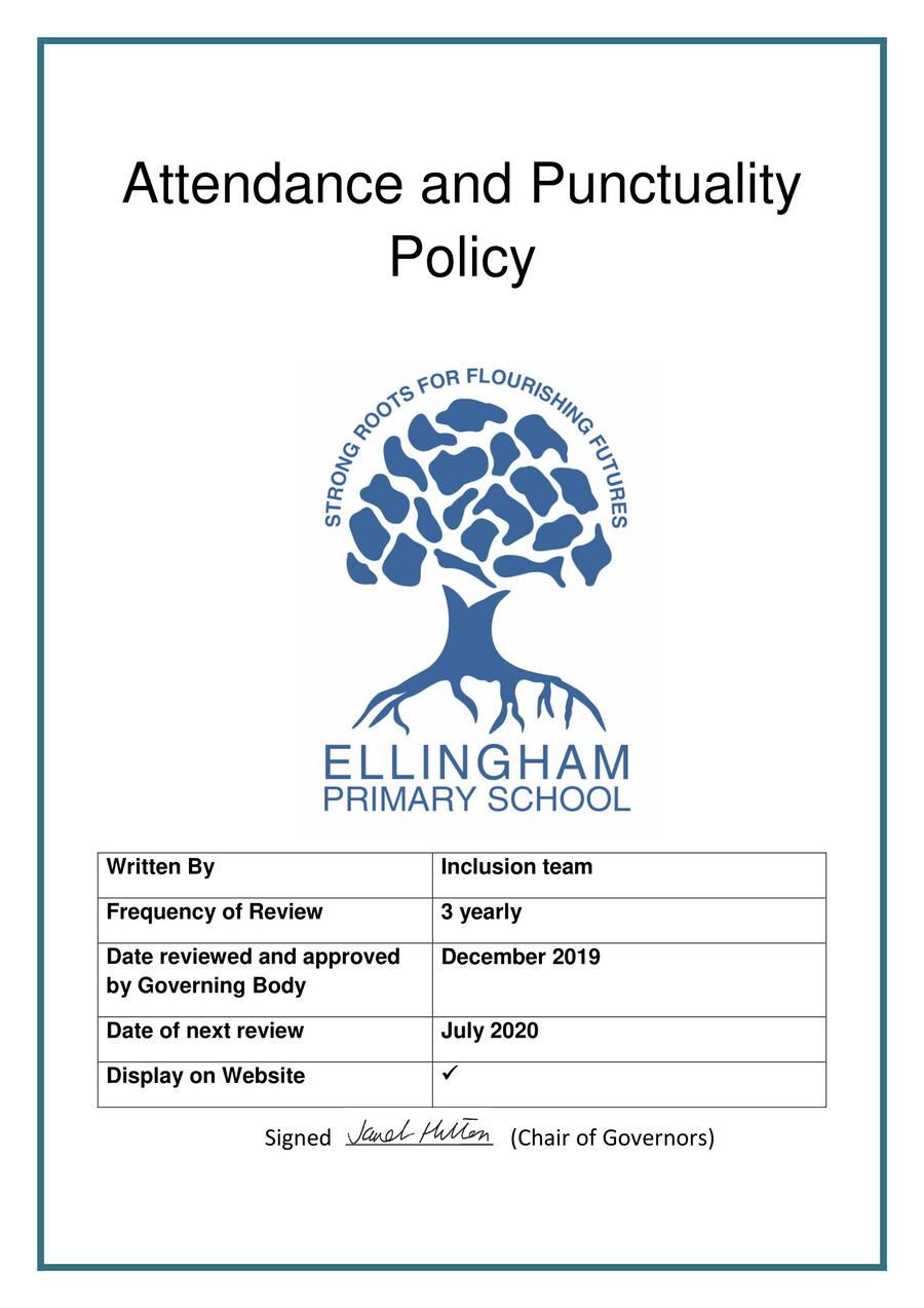 Attendance and Punctuality policy 2019 by Helen Sheffield - Flipsnack