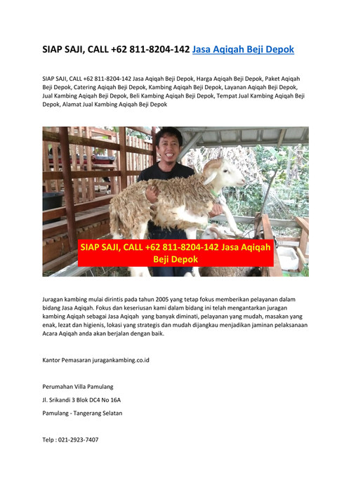 SIAP SAJI, CALL +62 811-8204-142 Jasa Aqiqah Beji Depok