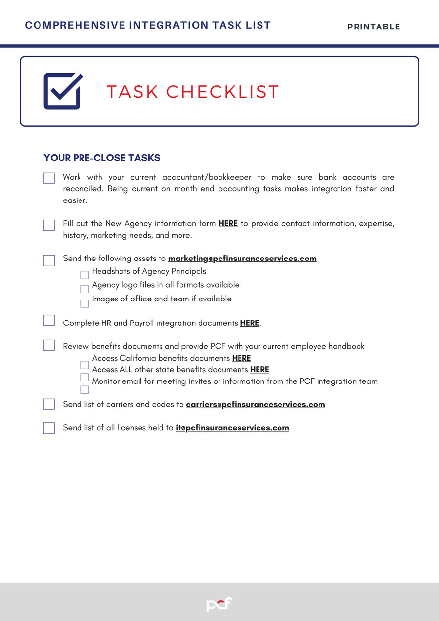 Integration Handbook Task Checklist V1 by Madelyne Van Hoff - Flipsnack