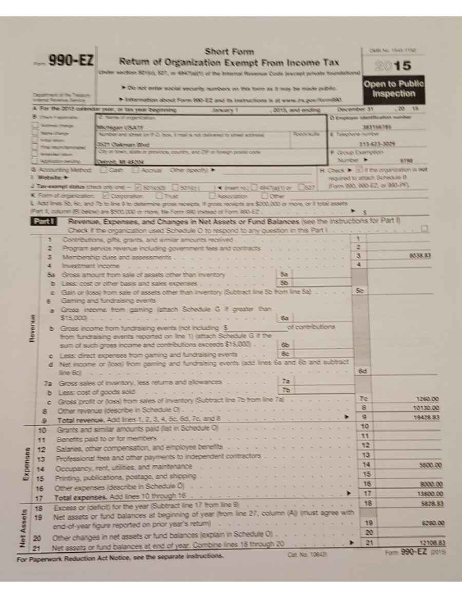 2015 IRS Form 990-EZ by sarah.linehan - Flipsnack