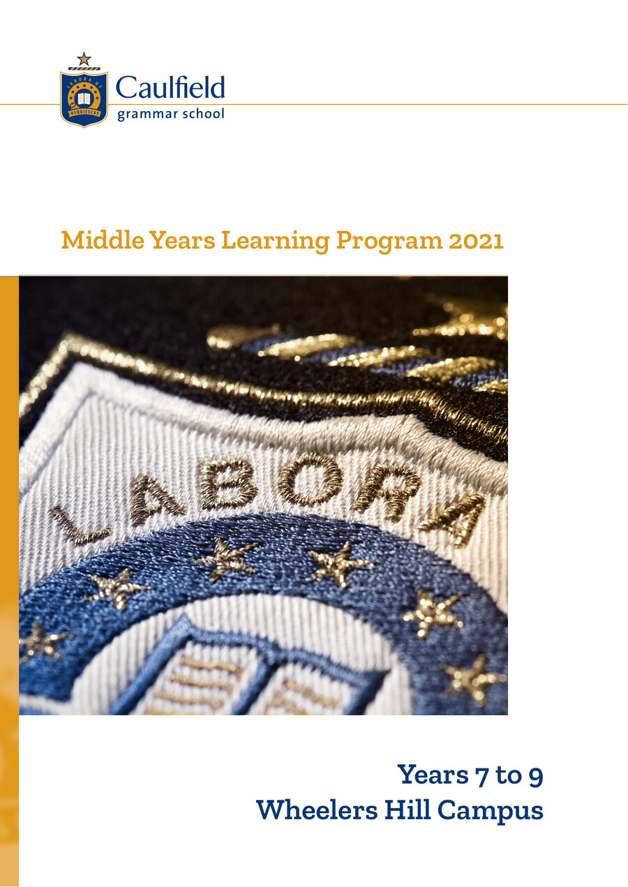 Middle Years Learning Program 2021 - Wheelers Hill Campus by Caulfield ...