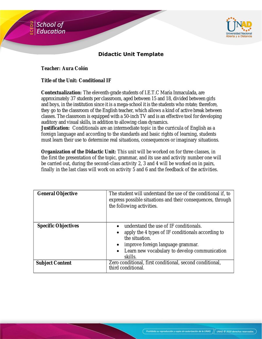 didactic course assignments