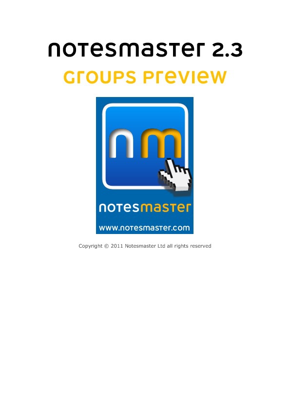 Notesmaster 2.3 Groups Preview July 2011 by Jason Raymond - Flipsnack