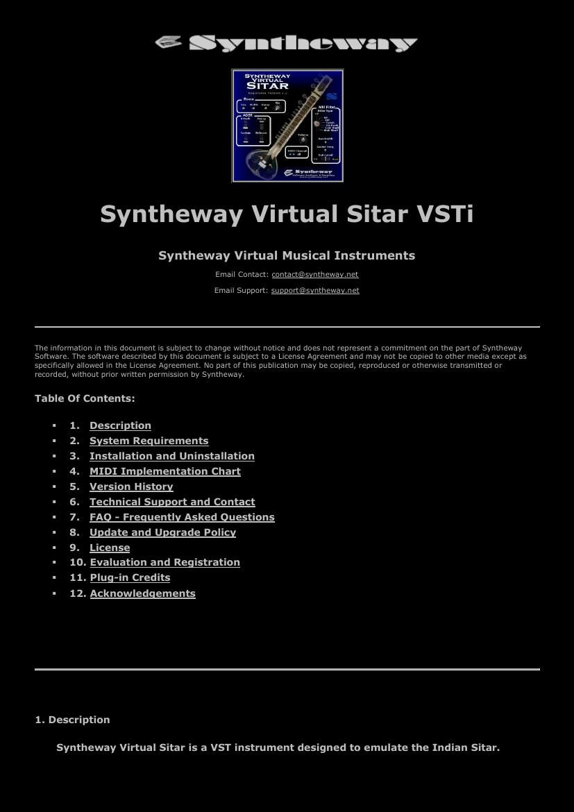 Syntheway Virtual Indian Sitar VSTi Plugin Software by... - Flipsnack