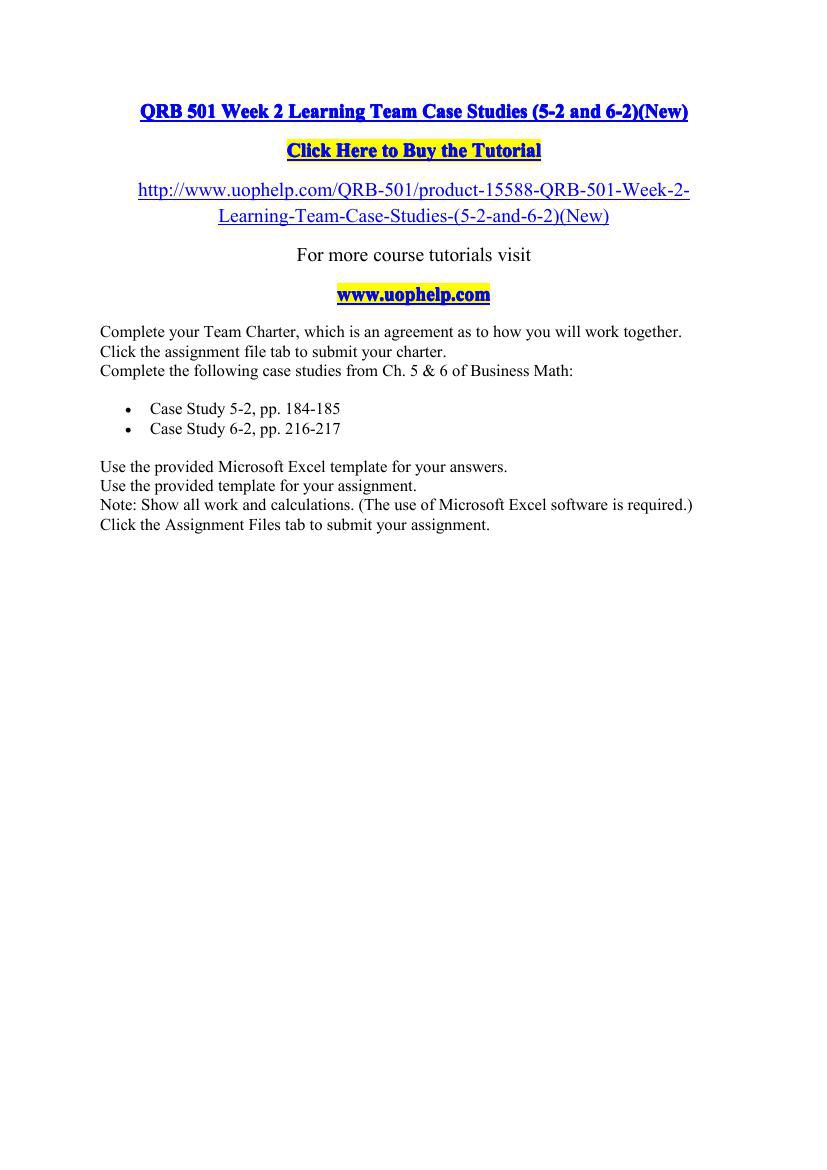 qrb 501 case study 6-2 qrb 501 case study 6-2